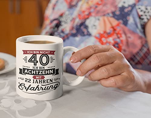 Miniatura 5 de Regalo De Cumpleaños 40 Taza Con Texto En Alemán Ich Bin Nicht 40 Ich Bin 18 Mit 22 Jahren Erfahrung Tasse Geschenkideen Zum 40 Geburtstagg - Keramik 330ml