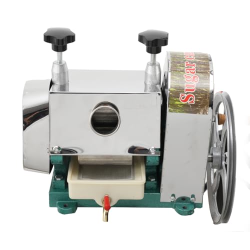 TABODD Manual Sugar Cane Juicer Machine, Commercial Stainless Steel Sugarcane Presser with Faucet Sugar Cane Extractor Squeezer 110LBS/H Sugarcane Juicing Press Machine for Sugar Cane Kitchen