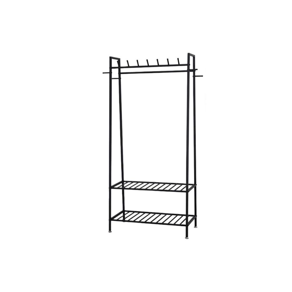 AILIUXIAOYAN Coat Rack Nordic Style Freestanding Coat and Hat Rack for Home, Creative Clothes Hanger Stand with Storage Shelf(Black,S)