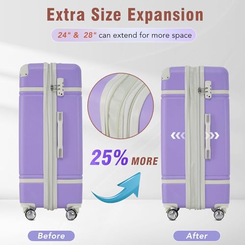 24in Hardside Carry On Luggage With Spinner Wheels and TSA Lock, Expandable Luggage Travel Rolling Luggage Suitcase for Men Women4