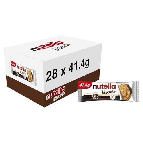 Nutella Galletas - Galletas doradas y crujientes corazón Nutella - Formato familiar - Ideal para merienda y compartir - 28 x 3 galletas