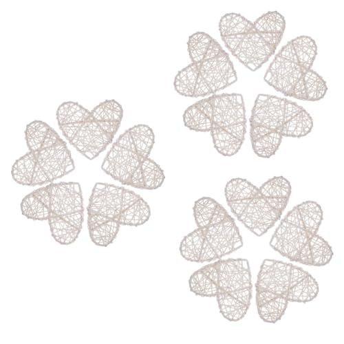 Corazones de mimbre artesanales para detalles de bodas y proyectos de manualidades en casa 2