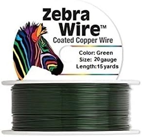 Zebra Coated Copper Wire Green 20 Gauge 15 Yards