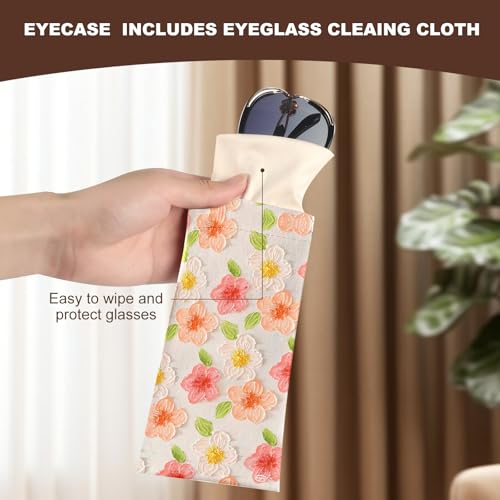 Image of Anikathy 2Pcs Sunglass Eyeglass Glasses Case Soft PU Leather with Cleaning Cloth Portable Glasses Pouch Bag for Men Women