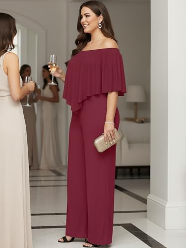 Image of KOH KOH Womens Long Pant Strapless Off Shoulder Pockets One Piece Jumpsuit