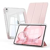 GKABXY Hülle für iPad A16 11. Generation 11 Zoll 2025, iPad 10. Generation 10,9 Zoll 2022 mit Stifthalter, Schlanke und Leichte Abdeckung, TPU-Hybrid-Rückseite, Anti-Gelb, Auto Wake/Sleep, Rosa