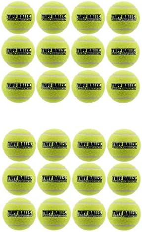 PetSport Tennis Ball Dog Toys | 24 Pack Medium (2.5") Pet Safe Non-Toxic Industrial Strength Felt & Rubber Tuff Balls | Play Fetch, Launch, Chuck or Toss at Dog Park