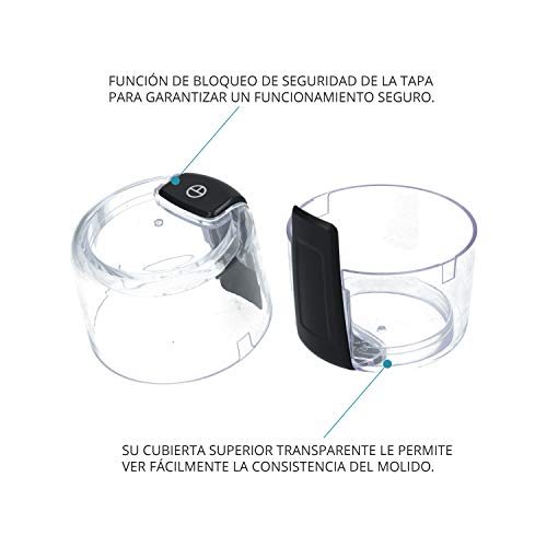 TM Electron TMPCG001 molinillo eléctrico para todo tipo de granos de café, cuchillas de acero inoxidable, cubierta… - Imagen 6