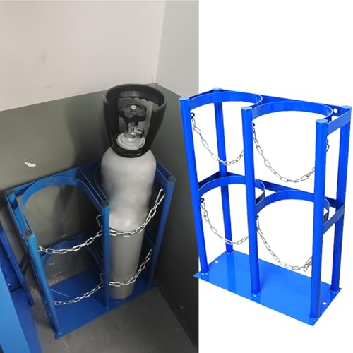 Estante Doble Independiente de Gran Altura para Tanques de oxígeno y nitrógeno, Estante Seguro para Cilindros de Gas con Tornillos para clínicas y Botellas de Gas (propano, argón,