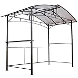 SLifet Grill Gazebo, Outdoor BBQ Gazebo Canopy with Steel Hardtops Side Shelves, UV-Resistant Canopy BBQ Shelter, Patio Barbecue Canopy, Curved Grill Shelter, Grill Gazebo Shelter, for Outdoor