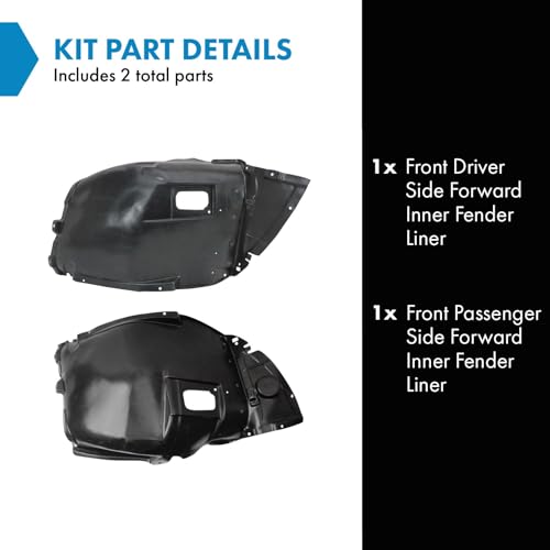 Image of TRQ Front Inner Fender Liner Set Compatible with 2007-2013 BMW 328i BM1250120 BM1251120