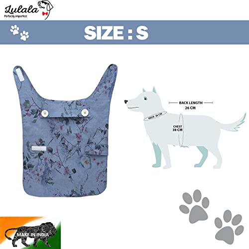 Image of Lulala Soft Dog Sweater Year-Round Sweater for Dogs Dog Soft Warm Polar Fleece Vest Knit Fleece Pet Jacke Fleece Lining Light Weight Velcro Closure-Opening Flower Print (Color: Blue, Size: Small)