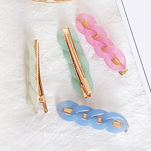 Chain Alligator Hair Clips Set of 4, Stylish Accessories