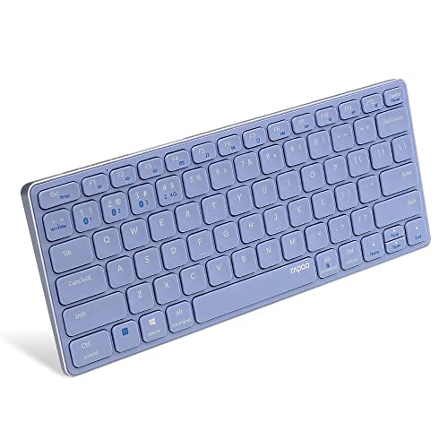 Image of RAPOO E9050 C-Type Rechargeable Bluetooth Wireless Multi-Device (4 Devices) Keyboard for Windows /iOS /Android,Tablet /Smartphone - 3 Years Warranty Purple