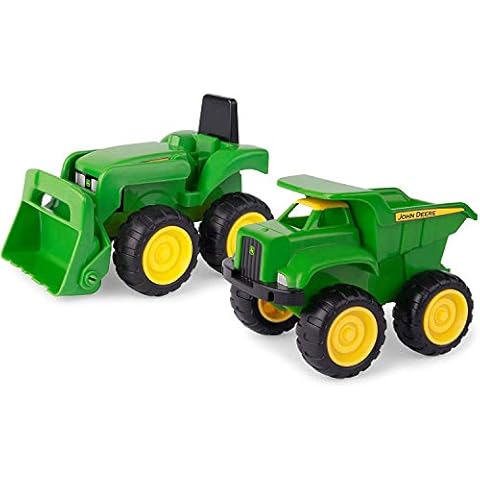John Deere Mini Sandbox Diggers and Dumpers Toys Truck Set, Building Toys Including 2 Tractors, Construction Toys for Children, Boys and Girls 3, 4, 5+ Year Old Cover