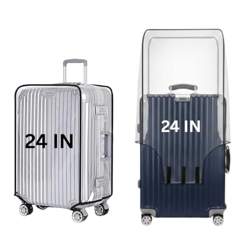 Image of Trolley Bag Cover Suitcase Waterproof Dustproof Luggage Cover Zippered Clear PVC Protector 24 Inch