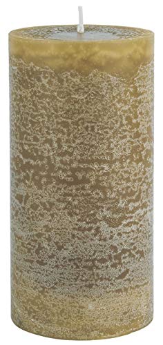 Candela In Cera Rustica Senape 14 Cm