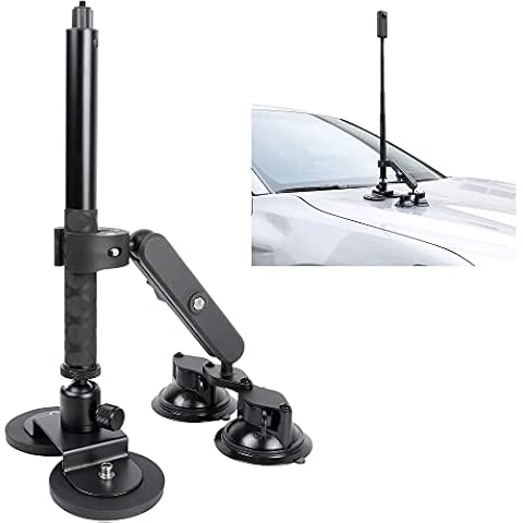 PellKing Car Mount Kit for Insta360 Camera, 4in1 Suction Cups Magnetic Mount with 114cm Invisible Selfie Stick for Insta360 X4,X3,X2,X,GO 3,ONE RS,R,ONE RS 1-inch 360 Camera Cover