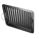 STOBAZA Emaillierte Grillpfanne Antihaftbeschichtet Multifunktionale Steakpfanne für Haushalt Outdoor Glatte Kanten Vielseitiges Grillzubehör für Camping und Grillabende