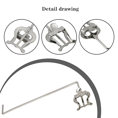 Xstyle 3/4 Vertical Keys Marching Lyre Clamp-On, Silver Metal Plating Euphonium Marching Music Clip, Lyre for Alto Saxophone
