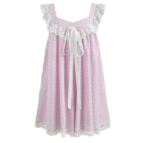 Image of NUFIWI Y2K Ruffle Hem Babydoll Mini Dresses Square Neck Spaghetti Strap Short Dresses Boho Flowy Patchwork Sundress Vocation