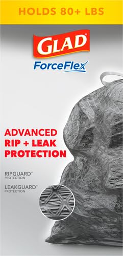 Image of Glad ForceFlex Heavy Duty Large Trash Bags, Hold 80+ lb, 30 Gal, 25 Count, (Pack of 2), (Package May Vary)