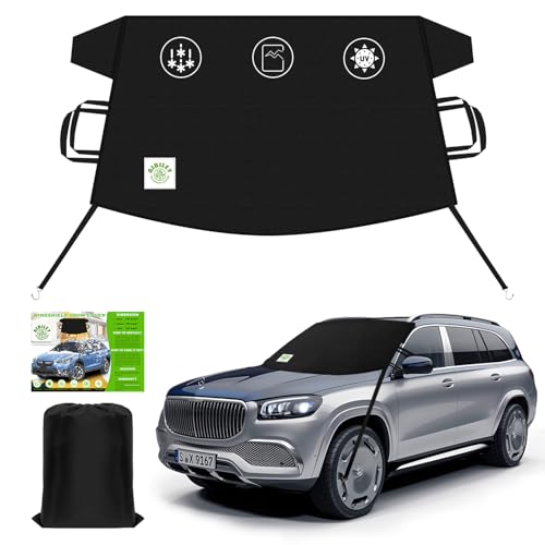 Car Windshield Cover for Ice and Snow, Heavy-Duty 600D Polyester Oxford Cloth Waterproof Frost Guard...