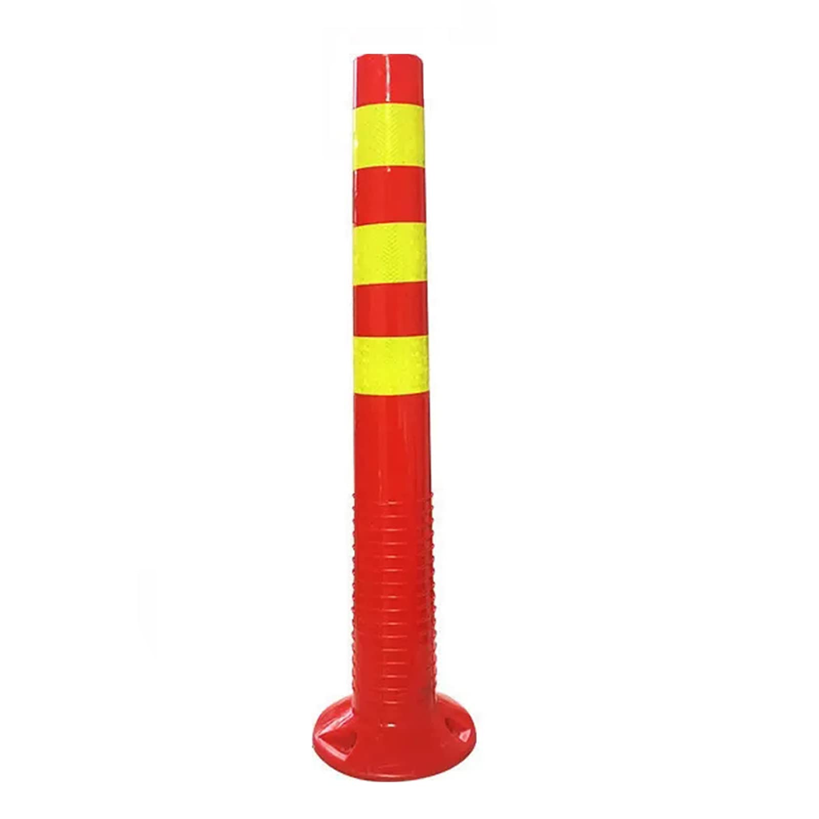 WOTZOV Traffic Delineator, Plastic Traffic Post With Reflective Collars, Portable Spring Posts Barrier Cones Impact Resistant Channelizer Post For Parking Lot Construction Caution Ro,73cm
