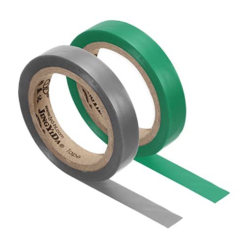 PATIKIL 26Ft Grip Finishing Tape, 2 Pack PVC Racquet Finishing Tapes Racket Accessories Sticky Seal for Tennis Badminton Grey/Green