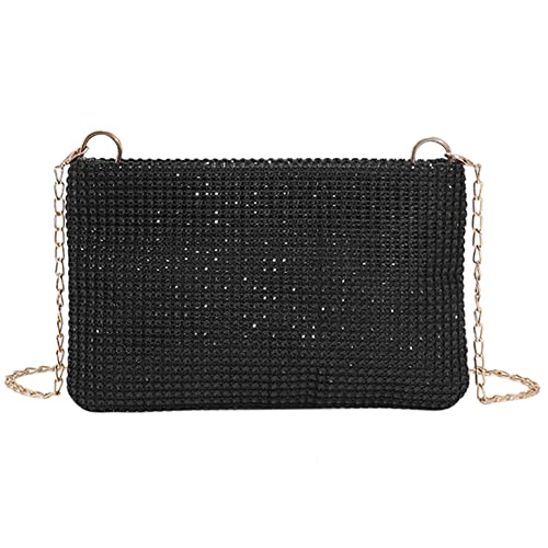 Diamanten Umhängetasche Umhängetasche Frauen Mode Strass Kette Clutch Handy Tasche Kleine Handtasche Geldbörse, Schwarz Cover