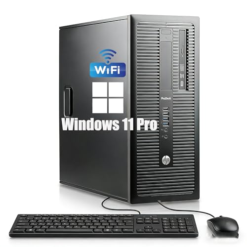 HP ProDesk 600 G1 Mini Tour Ordinateur de Bureau avec processeur Intel Pentium G3220, 8 Go de RAM, SSD 128 Go, WiFi, Bluetooth, Clavier QWERTY américain,...