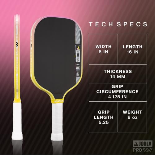 Image of JOOLA Pro IV Pickleball Paddles - Raw Carbon Fiber Surface - Perseus, Hyperion, Scorpeus & Magnus Shapes - 14mm /16mm - Tech Flex Power - Propulsion Core - Wide or Elongated - UPA-A and USAP Approved