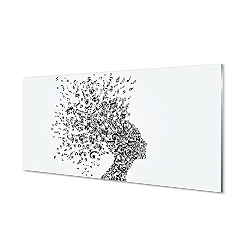 Impression sur verre 140x70cm Notes de musique - Décoration grand format salon
