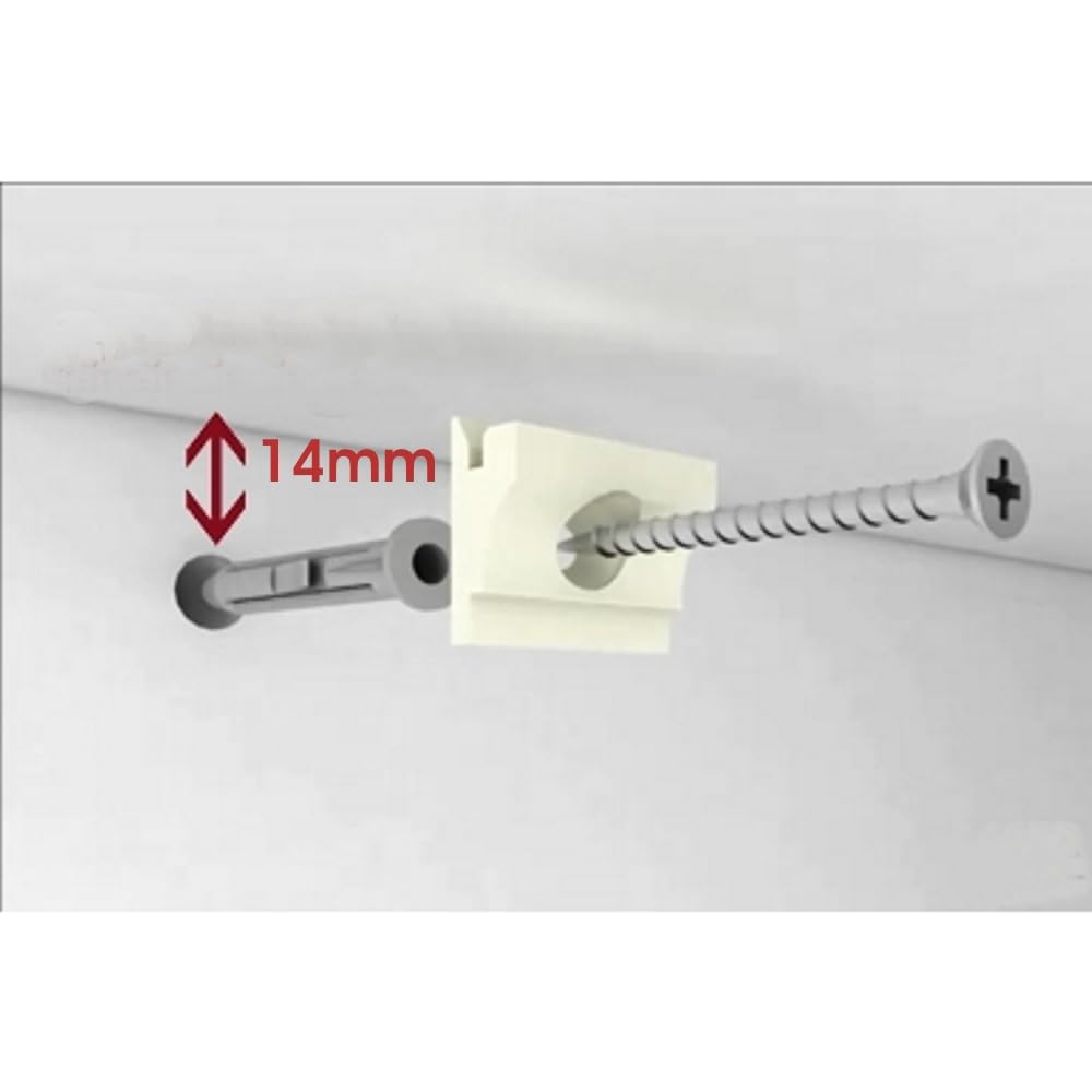Pack Basic RM de 18 metros Guías de aluminio (Blanco) con 18 colgadores Nylon para Colgar Cuadros (Blanco mate)
