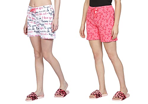 Image of Club A9 Women's Regular Fit Cotton Printed Shorts