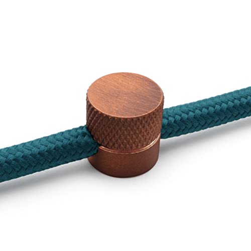 Amarcords - 10 Decentratori pressacavo in alluminio con regolazione cavo a vista per lampade e sospensioni - Bronzo