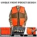 TKLoop Upland Hunting Vest with Multi Pockets Brown/Orange Upland Game Field Bird Hunting Vest