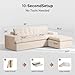 Cloud Sectional Boneless Sofa with Ottoman, Modular L Shaped Couch with Layered Cushion, Fluffy Comfy Couches for Living Room, No Assembly, Dark Grey
