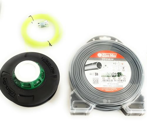 Oleo Mac Cabezal Load E Go, OLEOMAC, 130 mm, M 10X1,25 F, Metal e hilo desbrozadora Titanium Original EMAK - EFCO - OLEOMAC Redondo 3,5 mm, 41 MT…