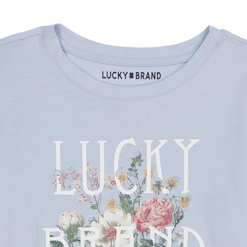 Image of Lucky Brand Girl's Short Sleeve Graphic T-Shirt, Tagless Cotton Tee with Fun Designs