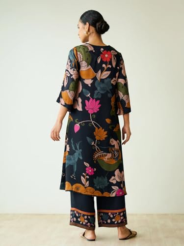 Image of ANNI Designer Women's Rayon Viscose Straight Printed Kurta with Palazzo