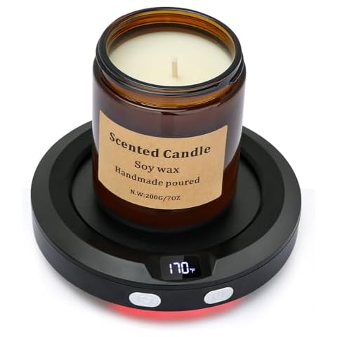 VOBAGA Candle Warmer Plate, Coffee Mug Warmer with 2-12H Auto Shut Off & 3 Temperature Setting for Desk Coffee Accessories Gift Cover