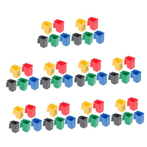 HOLIDYOYO 50 ミニゴミ ロールプレイセットのおもちゃ リサイクルする ミニおもちゃ オフィスデスクアクセサリー ホームアクセサリー パズル Ob11 バケット プラスチック