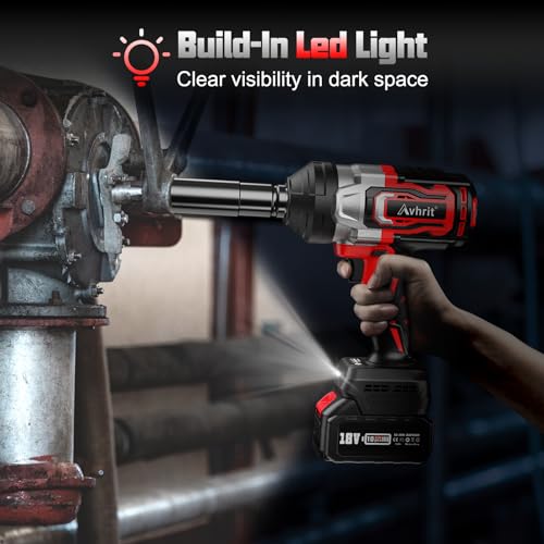 Avhrit AT06 1300Nm(960Ft-Lbs) Cordless Impact Wrench 1/2 Inch High Torque, Brushless 1/2 Impact Gun W/ 2X 4.0Ah Battery, Fast Charger, 4 Sockets, Power Impact Wrench For Car Truck,Heavy-Duty Project thumb #4