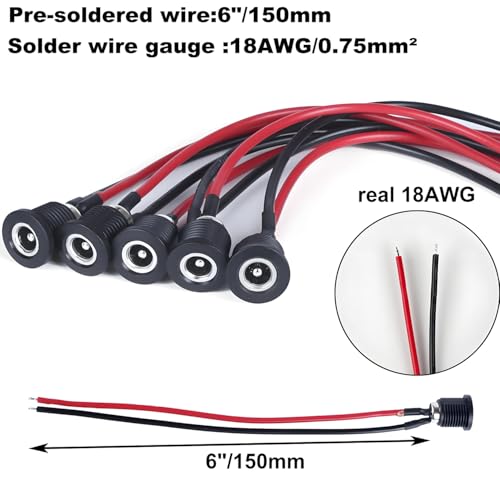 Adaptadores Conector Hembra Negro 5.5x2.1 mm Pack 5 Pcs miniatura 4