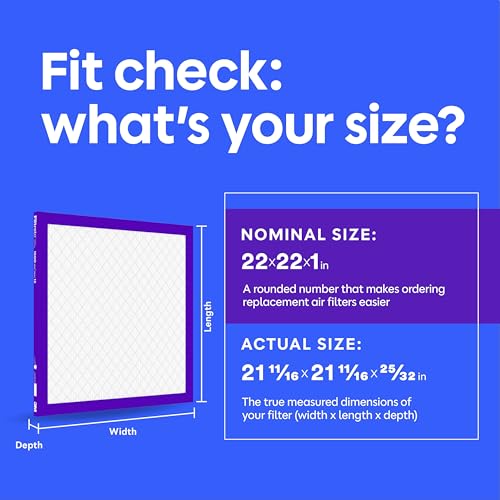 Image of Filtrete 22x22x1 Air Filter, MERV 12, MPR 1500, 6 HVAC Filters | Allergens, Bacteria & Viruses, 3-Month AC /Furnace Filters, Cleaner Air, Reliable Airflow, (Act. Size 21.68x21.68x0.78 in)