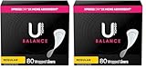 U by Kotex Balance Wrapped Panty Liners, Regular Length, 80 Count (Packaging May Vary) (Pack of 2)