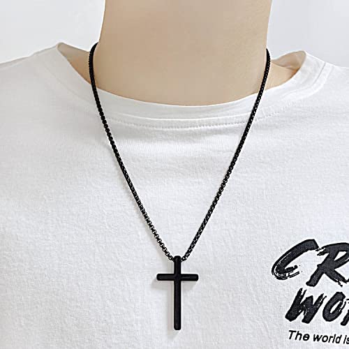 Image of Peora Stainless Steel Christian Cross Pendant Chain Necklace Stylish Jewellery Gift for Men & Women (PX9P48)