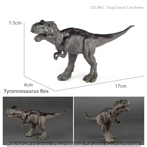 Image of DZLING Realistic Big Dinosaur Toy Set for Kids - 6 Pieces Realistic Dinosaur Figures, Dino Animal Action Figurine Decoration Items Birthday Gift for Childrens 3+ Years