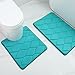 Colorxy Memory Foam U-Shaped Bathroom Rugs, Ultra Soft & Non-Slip, Water Absorbent and Machine Washable Toilet Bath Mat, Commode Contour Bath Rugs, 24''x20'', Teal